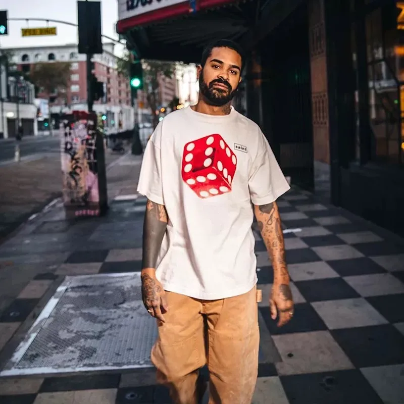 SAINT Mxxxxxx CIRCLE TEE/WHT SAINT dice printed washed short sleeves off-white S-XL cylindrical side seam fabric high weight cylindrical woven tee original development highly restored printing VINTAGE black label/wash label code correct/tag code correct Invincible details Top purchasing level